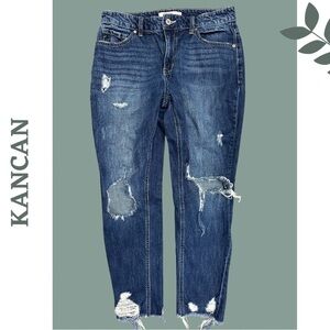 Women's Kancan Distressed Frayed
Hem  Jeans Size 26